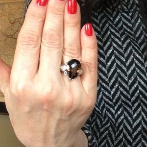 8k Smokey Quartz and Diamond Ring